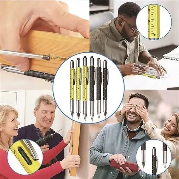 6 in 1 Multitool Touch Screen Pen With Ruler Level Gauge