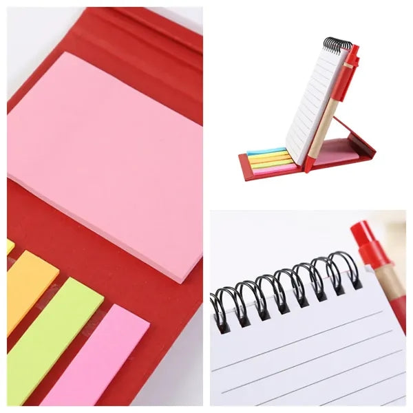 Mini Spiral Lined Notebook with Pen & Sticky Notes