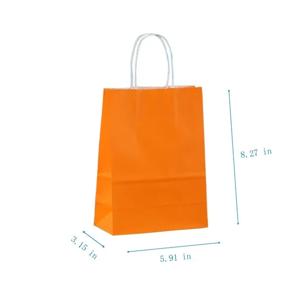 Kraft Paper Gift Bag With Foldable Bottom And Handles