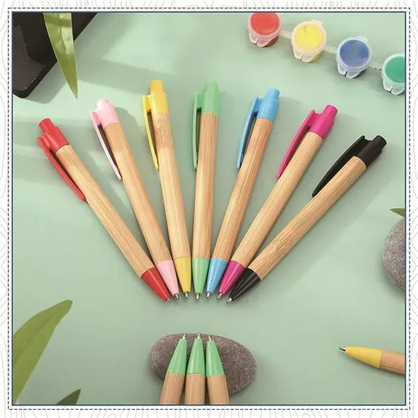 Retractable Bamboo Ballpoint Pen