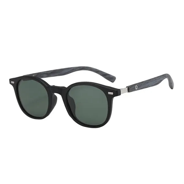 Protection Sunglasses with Wood Grain Leg Rivet Design