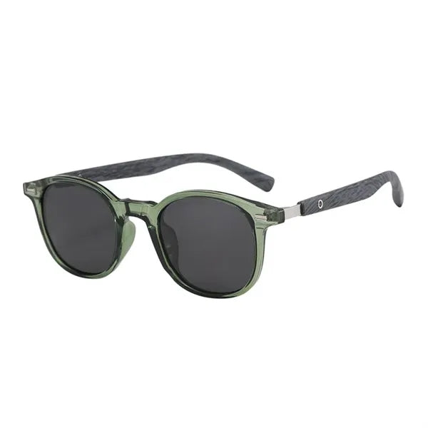 Protection Sunglasses with Wood Grain Leg Rivet Design