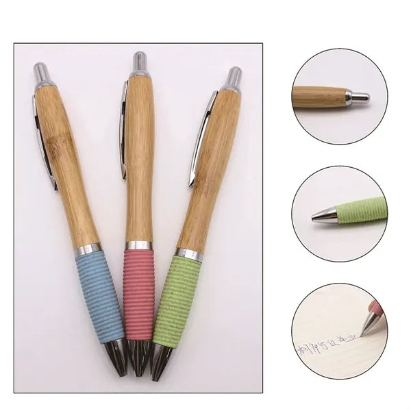 Retractable Wheat Straw Bamboo Ballpoint Pen