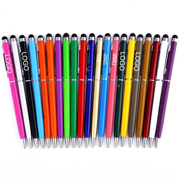 Slim Engraved Metal Stylus Ballpoint Pens