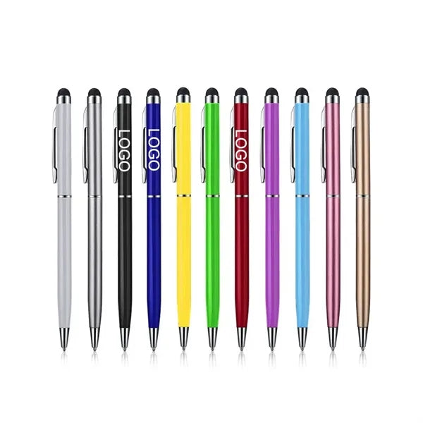Slim Engraved Metal Stylus Ballpoint Pens