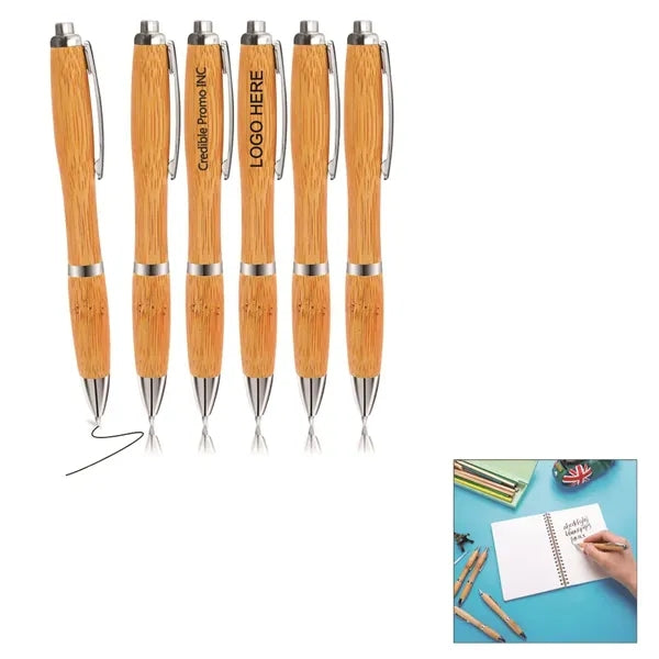 Retractable Natural Bamboo Ballpoint Pen