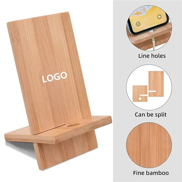 Bamboo Wood Vertical Wireless Charger