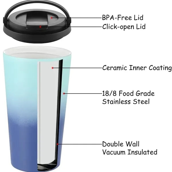 Insulated Double Wall Vacuum Travel Mug with Handle - 25 oz