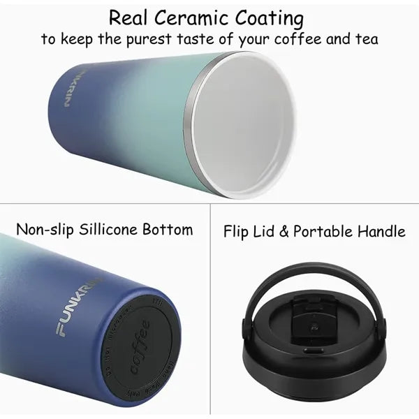 Insulated Double Wall Vacuum Travel Mug with Handle - 25 oz