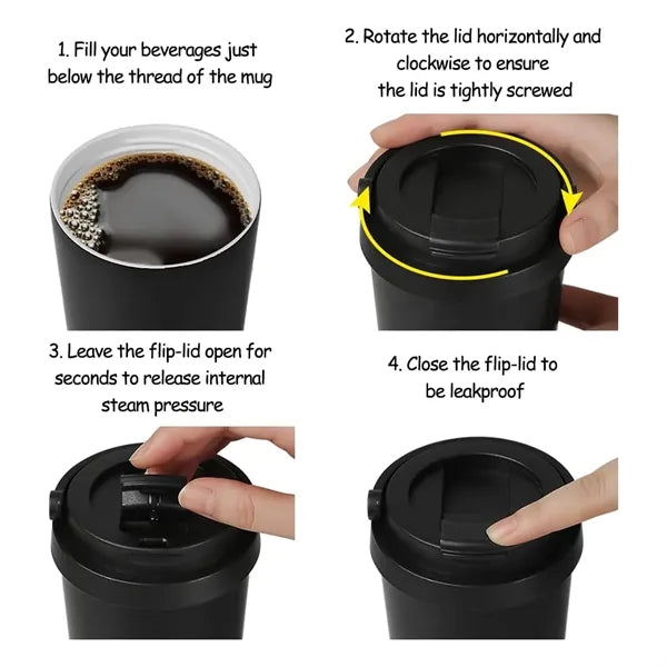 Insulated Double Wall Vacuum Travel Mug with Handle - 25 oz