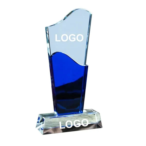 Optical Crystal Wave Blue Award