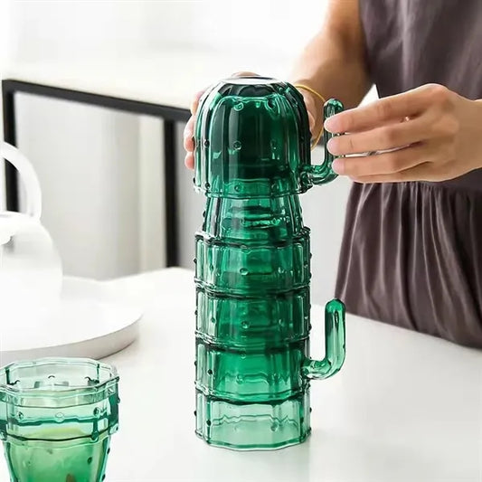 8oz 4pcs Cactus Glass Water Cup Set