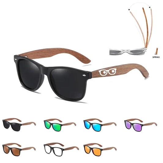 Polarized Lenses Wood Frame Sunglasses for Men