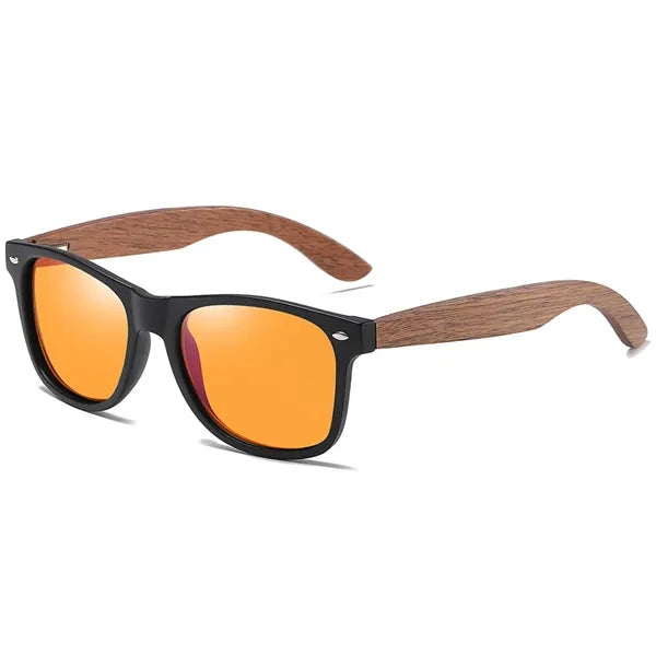 Polarized Lenses Wood Frame Sunglasses for Men