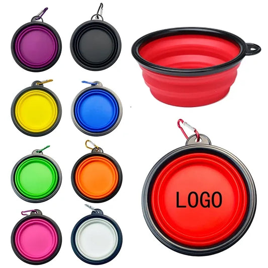 Portable 12oz Outdoor Folding Pet Food Bowl