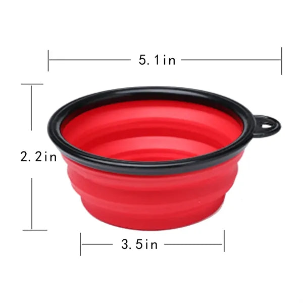 Portable 12oz Outdoor Folding Pet Food Bowl