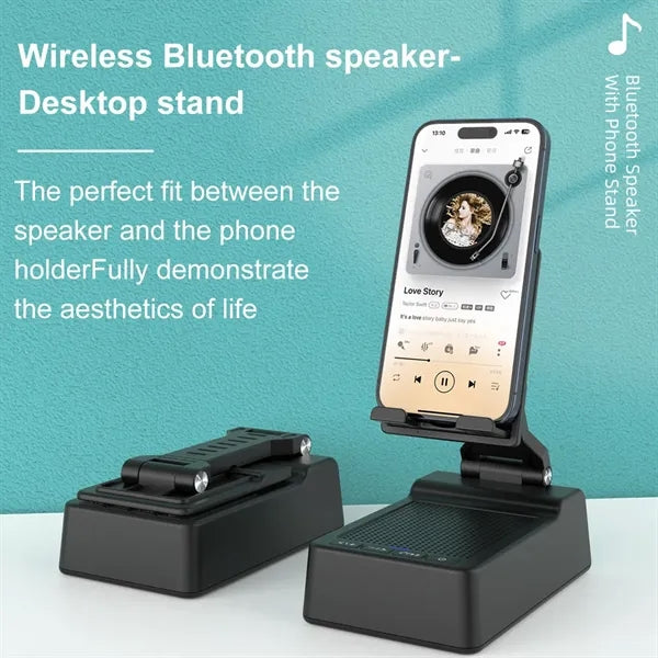 Cell Phone Stand with Wireless Bluetooth Speaker