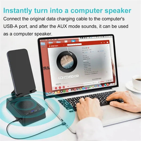 Cell Phone Stand with Wireless Bluetooth Speaker
