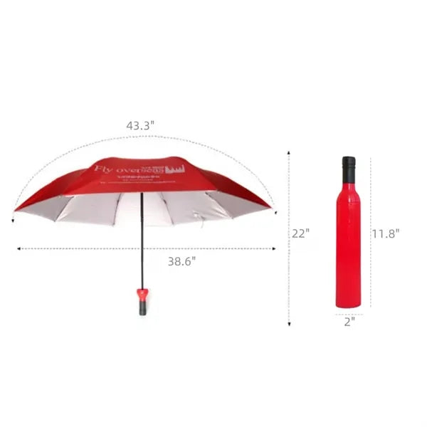 Wine Bottle-shaped Sun UV Rain Umbrella