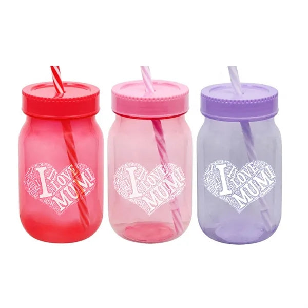 16oz Glass Cup Mason Jar with Handle Mug Straw and Lip Party