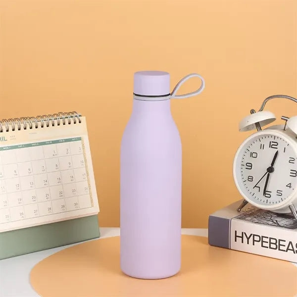 17oz Stainless Steel Sports Water Bottle with Silicone Rope