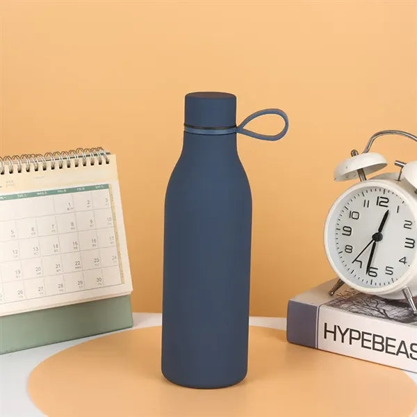 17oz Stainless Steel Sports Water Bottle with Silicone Rope