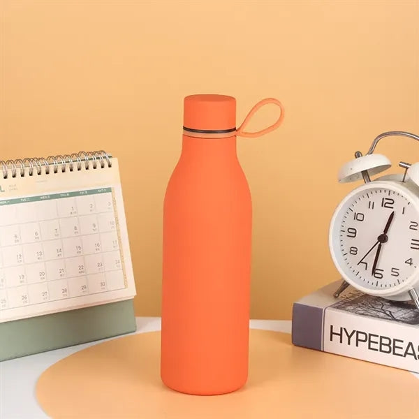 17oz Stainless Steel Sports Water Bottle with Silicone Rope