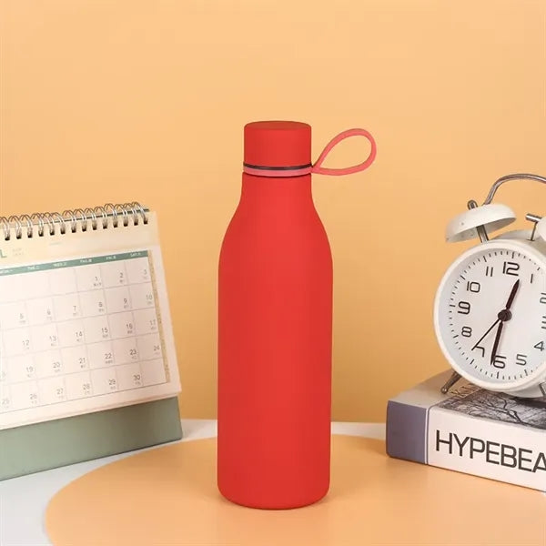 17oz Stainless Steel Sports Water Bottle with Silicone Rope
