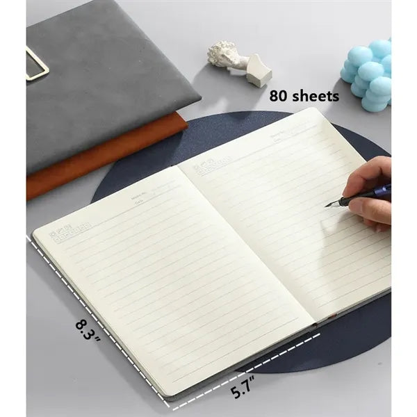 A5 PU Leather Hardcover Thick Lined Journal Ruled Notebook
