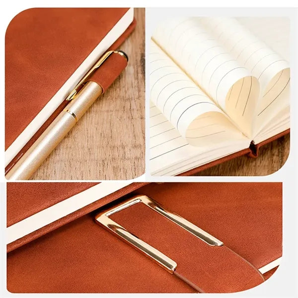 A5 PU Leather Hardcover Thick Lined Journal Ruled Notebook