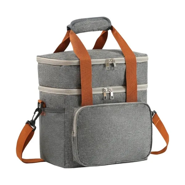 Crossbody large capacity double-layer lunch bag