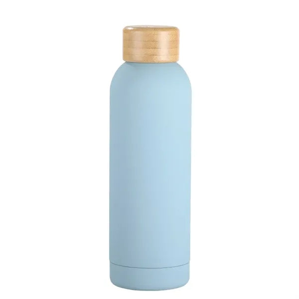 500ml Stainless Steel Sports Water Bottle with Bamboo Lid