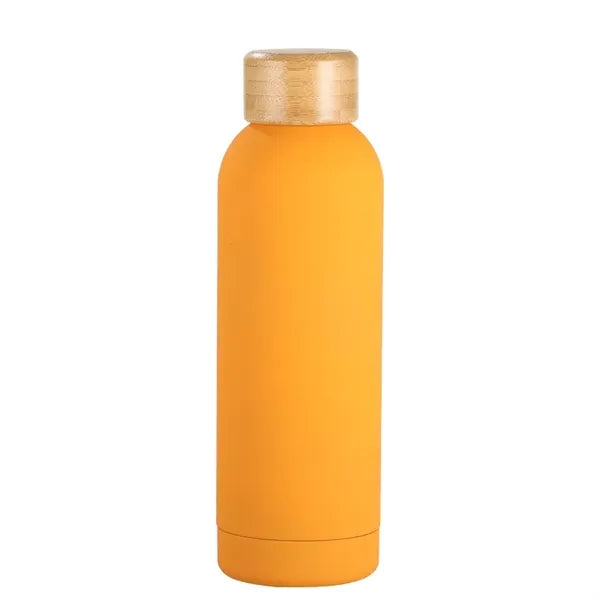 500ml Stainless Steel Sports Water Bottle with Bamboo Lid