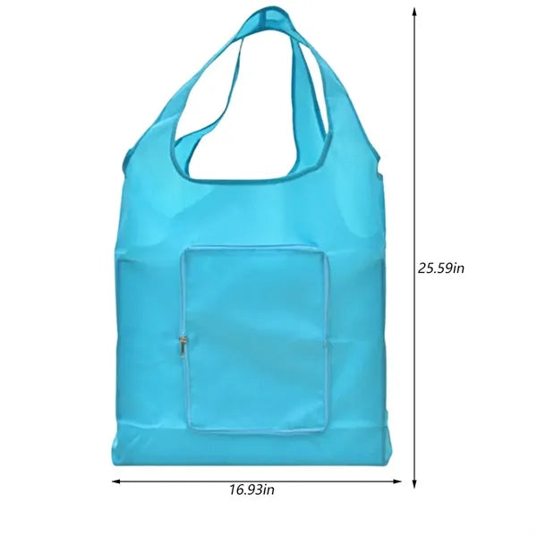 Foldable Grocery Shopping Tote Bag with Zipper Pocket