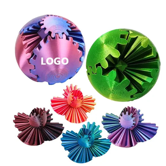 3D Printed Gear Spin Stress Relief Ball Cube Fidget Toy