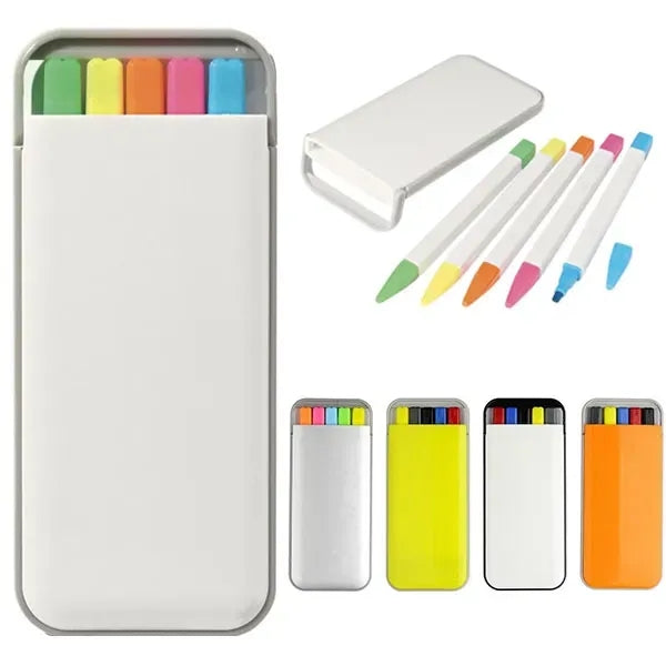 5-In-1 Highlighter-Set Ballpoint Pen Pencil Set