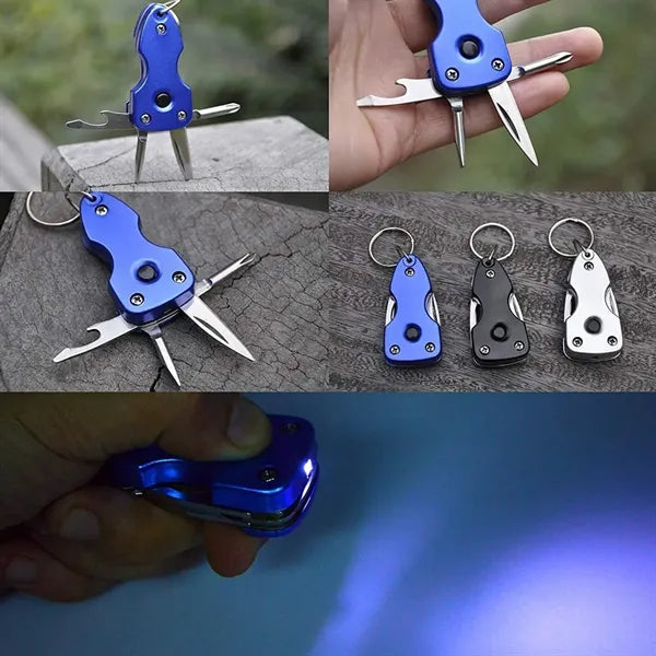 Multifunctional Six-In-One Foldable Keychain Tool Knife