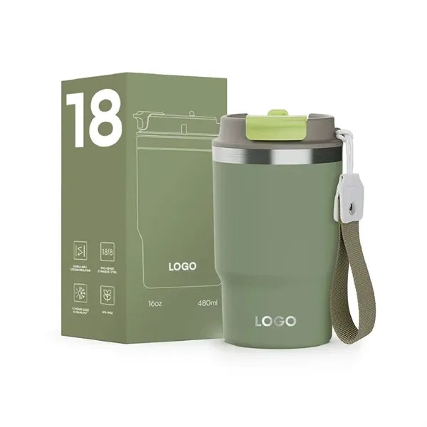 16oz 2 In 1 Travel Mugs With Dual function lids