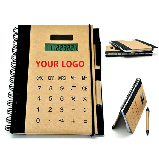 Solar Calculator Notebook with Pen