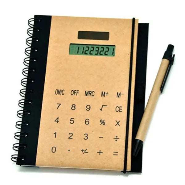 Solar Calculator Notebook with Pen