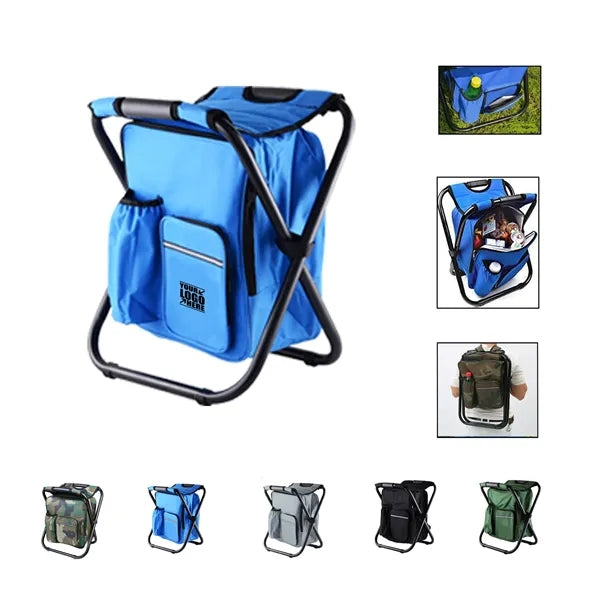 Folding Portable Cooler Backpack Stool
