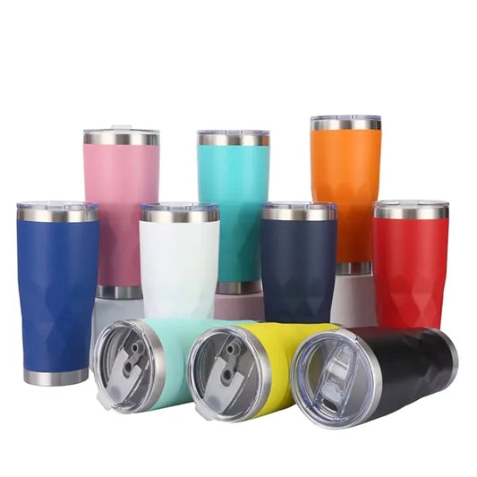 30oz Insulated Thermal Diamond Tumbler with Flip Lid