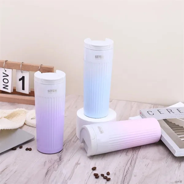 500ml Fashionable Custom Logo Gradient Thermos Cup