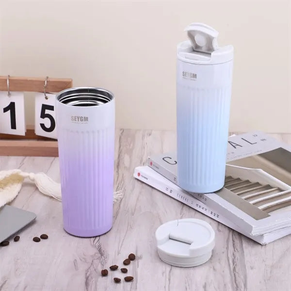 500ml Fashionable Custom Logo Gradient Thermos Cup