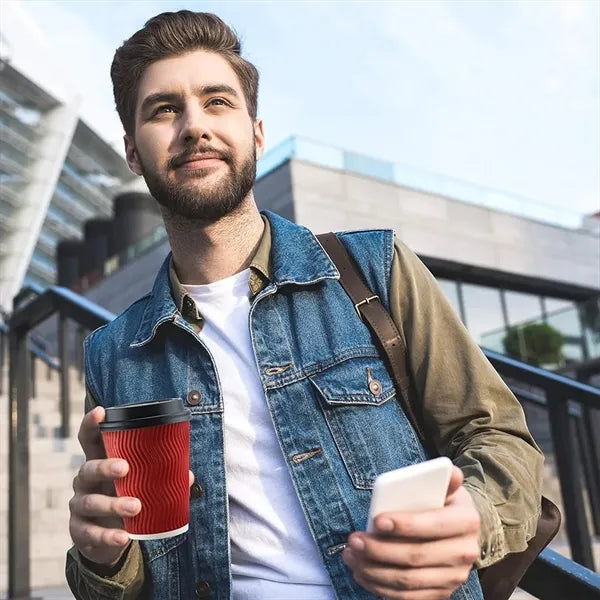 8/10/12/16 oz disposable insulated ripple cup for hot drinks