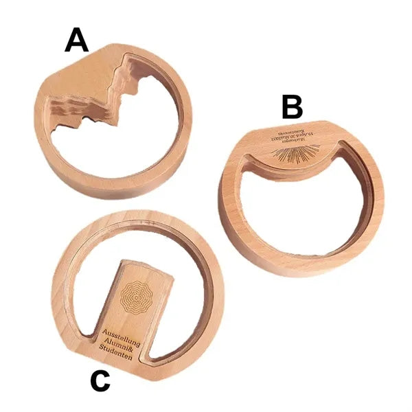 Engraved Circle Wood Trophy