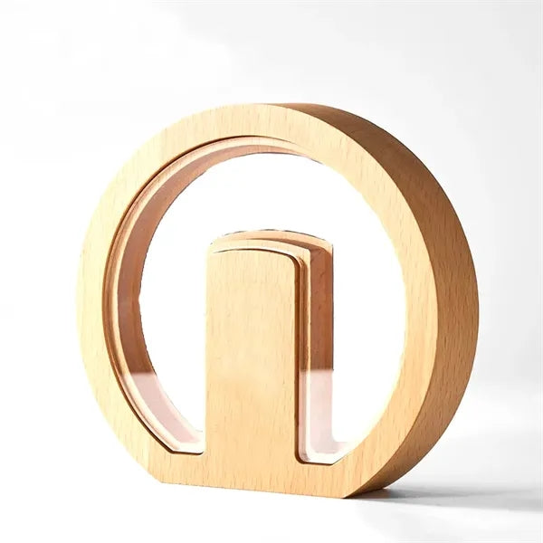 Engraved Circle Wood Trophy
