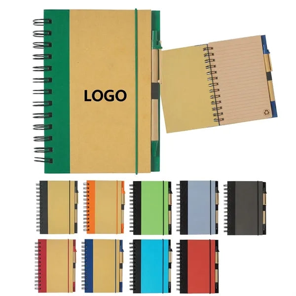 Eco-Inspired Spiral Notebook & Pen