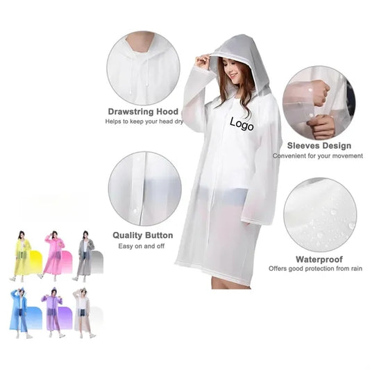 Outdoor Reuseable Adult Poncho Gown Raincoat