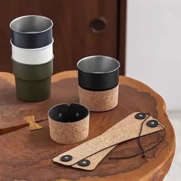 Portable Camping Coffee Mugs with Insulated Sleeves